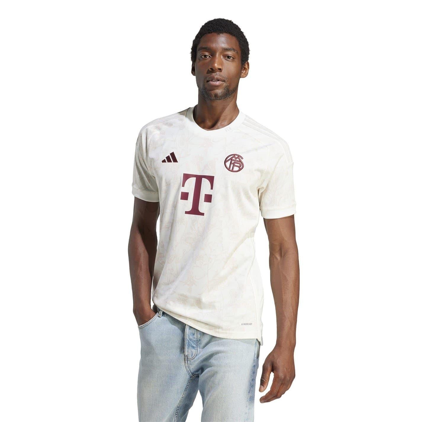 White - Side - Adidas Mens 2023-24 FC Bayern Munich Third Jersey