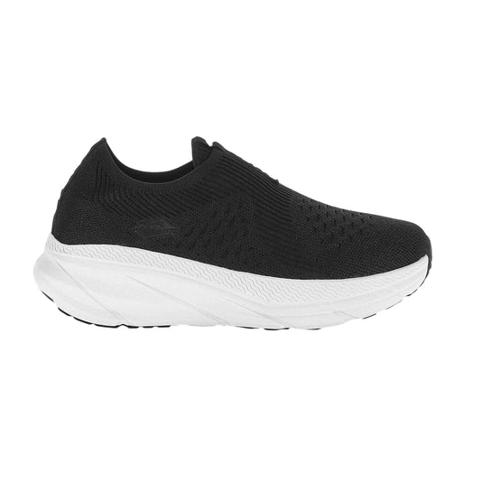 All Black - Front - Lotto Womens-Ladies Run 100 Knitted Memory Foam Trainers