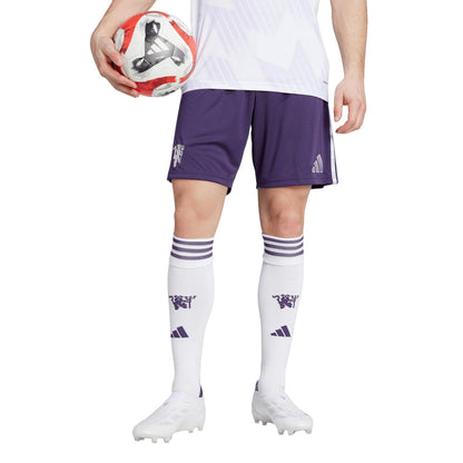 Purple - Lifestyle - Adidas Mens 2025-2026 Manchester United FC Away Shorts