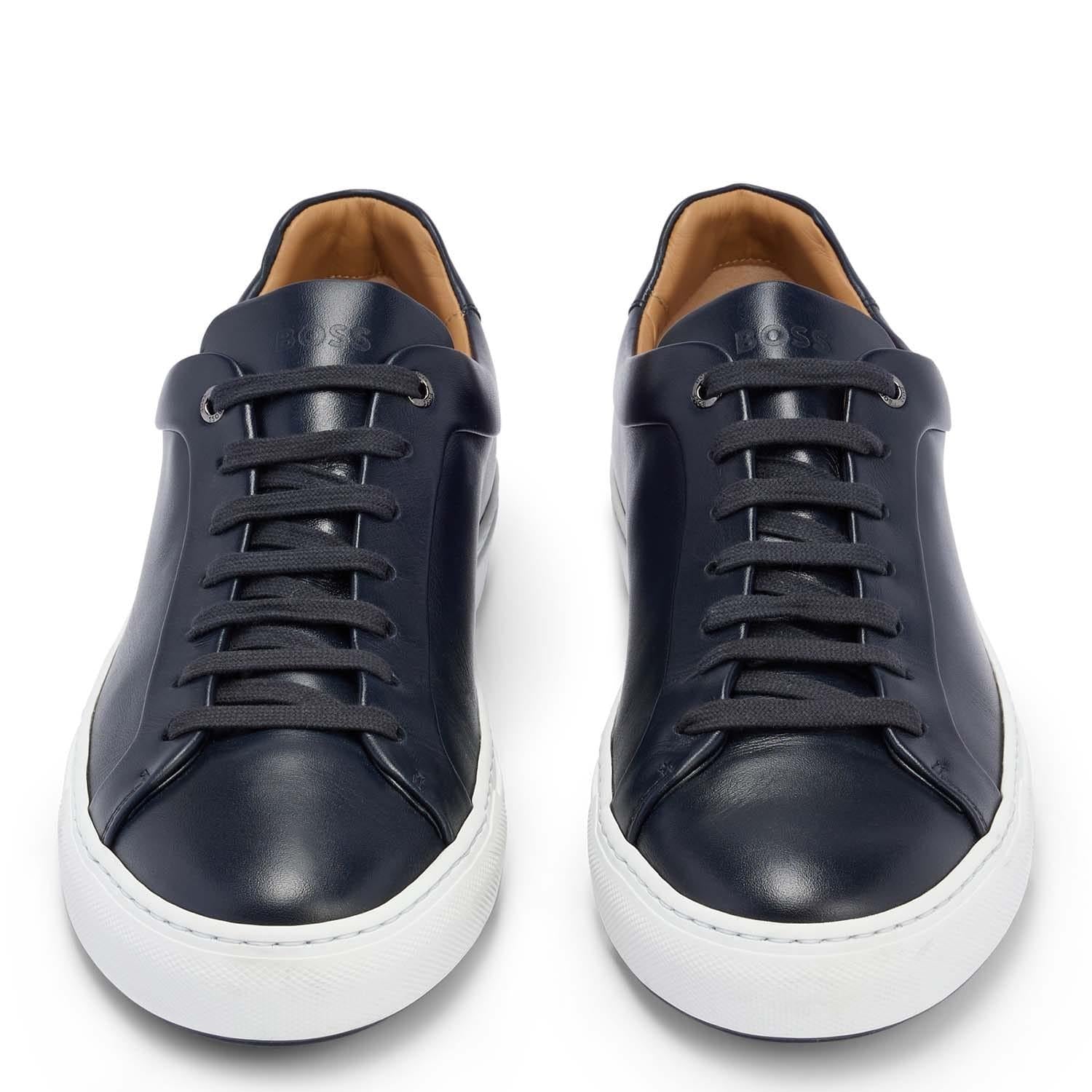 Dark Blue - Lifestyle - Boss Mens Mirage Leather Tennis Trainers