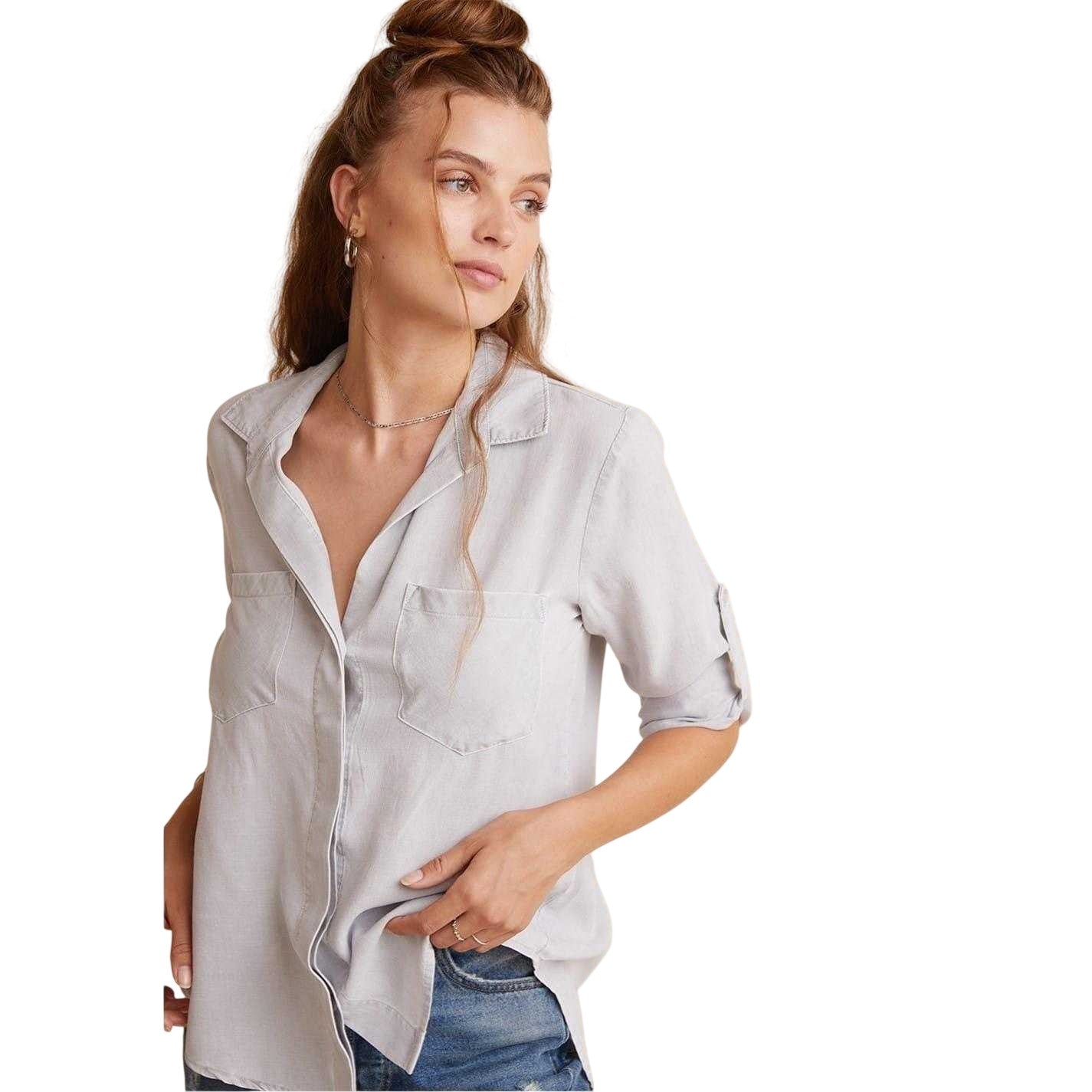 Foggy Dew - Front - Bella Dahl Womens-Ladies Back Slit Relaxed Fit 3-4 Sleeve Shirt
