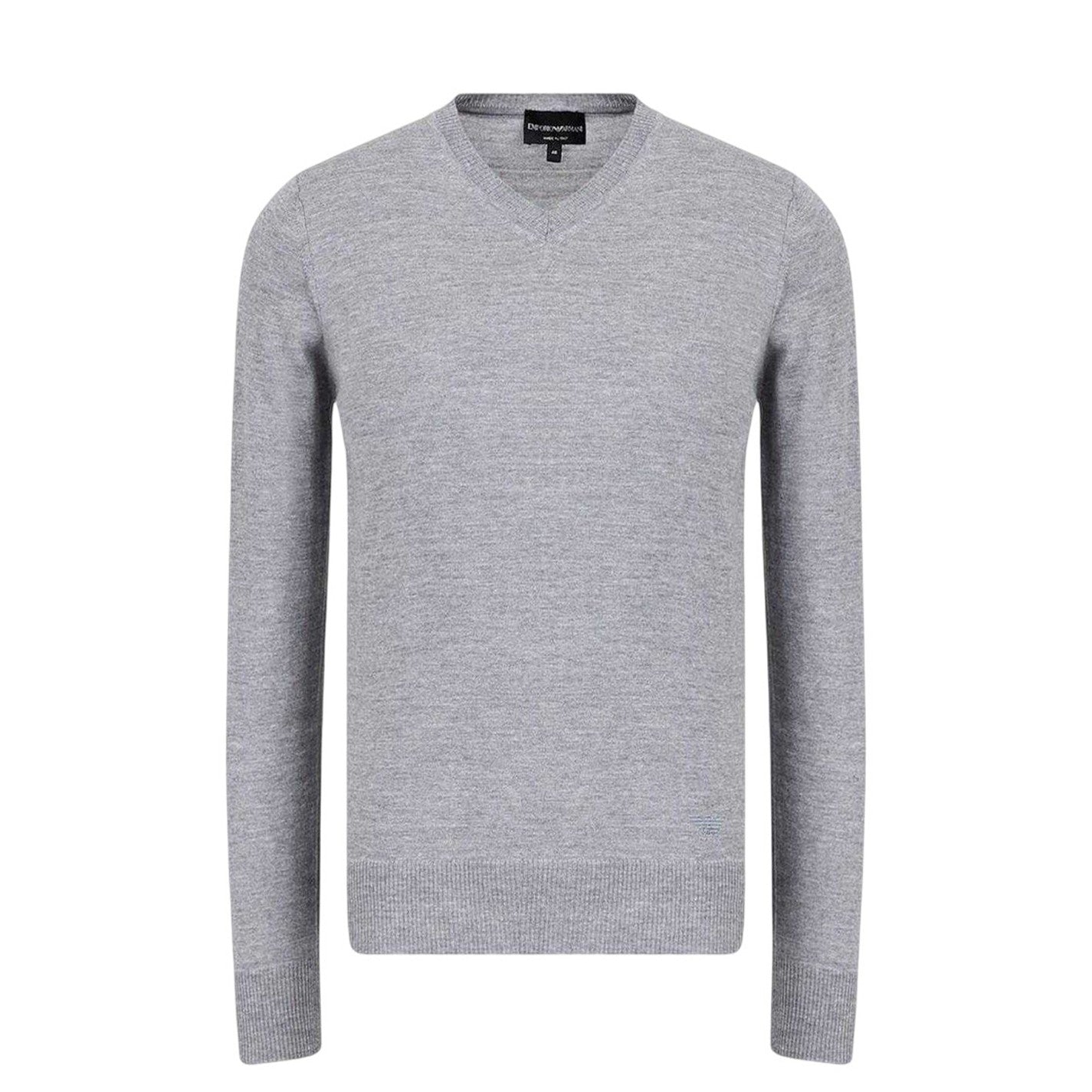 Grey - Front - Emporio Armani EA7 Mens V Neck Jumper