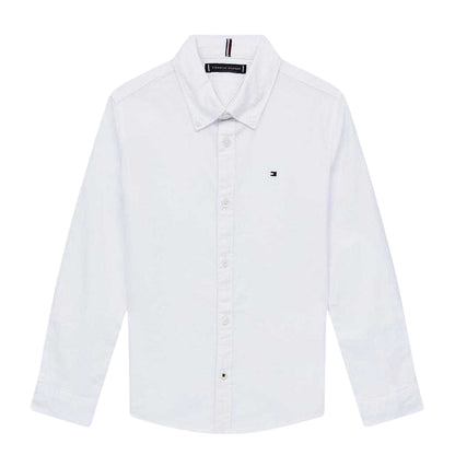 White - Front - Tommy Hilfiger Boys Oxford Long-Sleeved Shirt