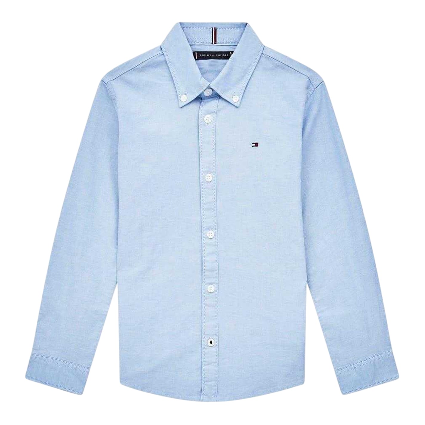 Calm Blue - Front - Tommy Hilfiger Boys Oxford Long-Sleeved Shirt