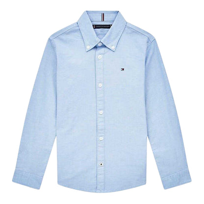 Calm Blue - Front - Tommy Hilfiger Boys Oxford Long-Sleeved Shirt