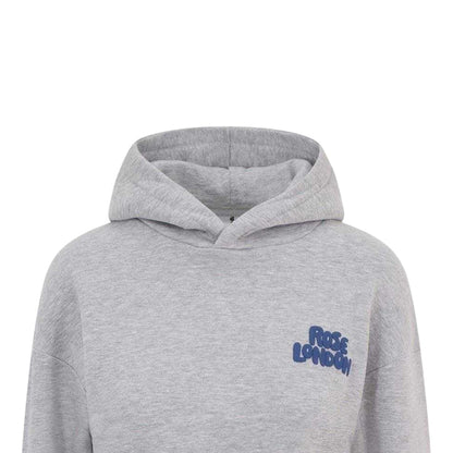Grey Marl - Side - Rose London Childrens-Kids Sports Crop Hoodie