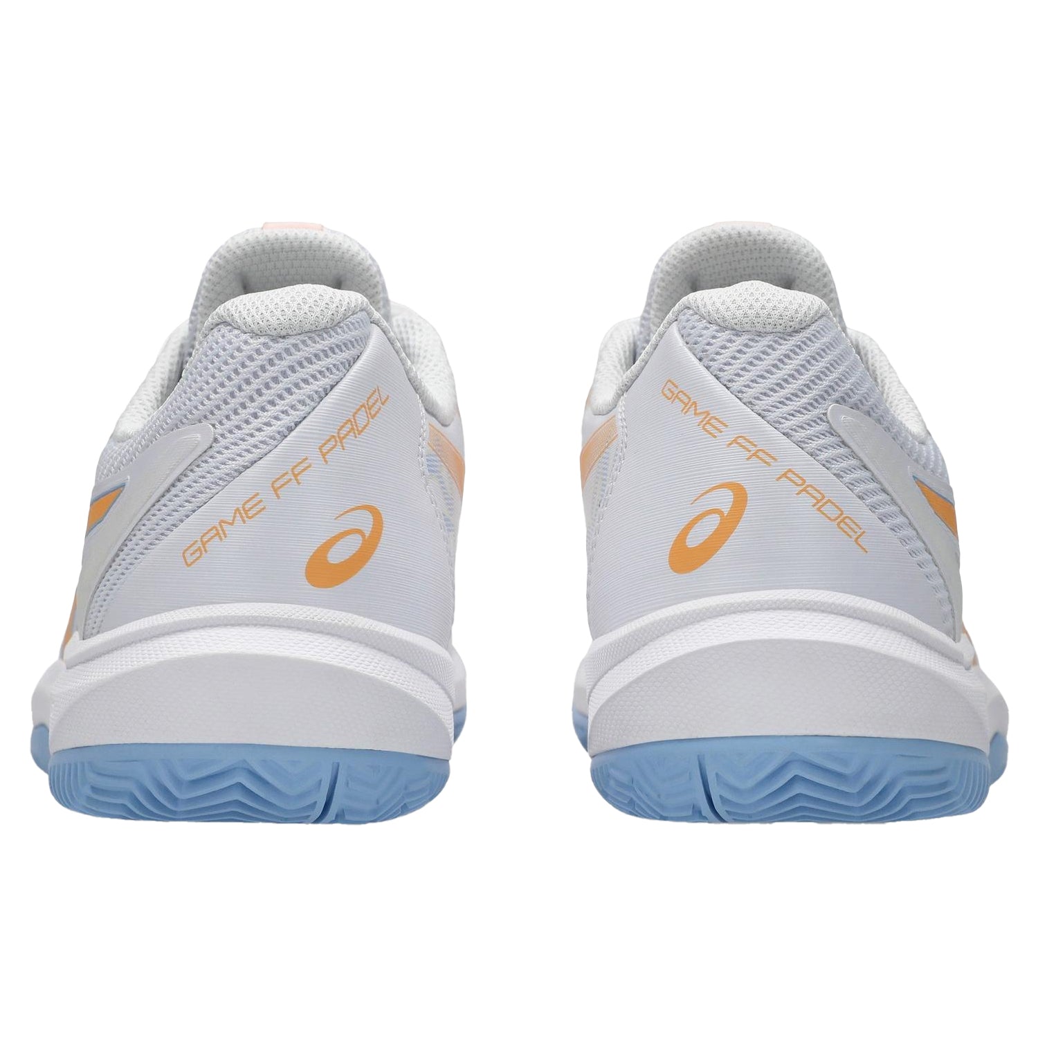 White-Orange-Glow - Back - Asics Womens-Ladies Gel Game Trainers