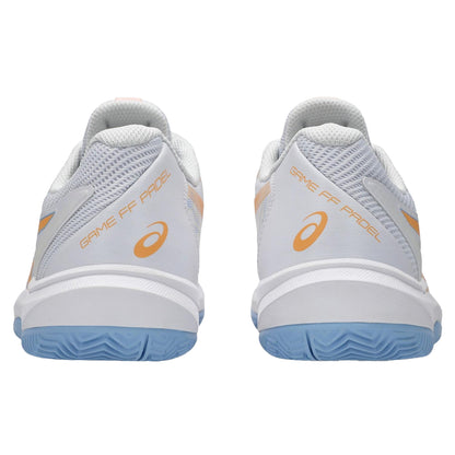 White-Orange-Glow - Back - Asics Womens-Ladies Gel Game Trainers