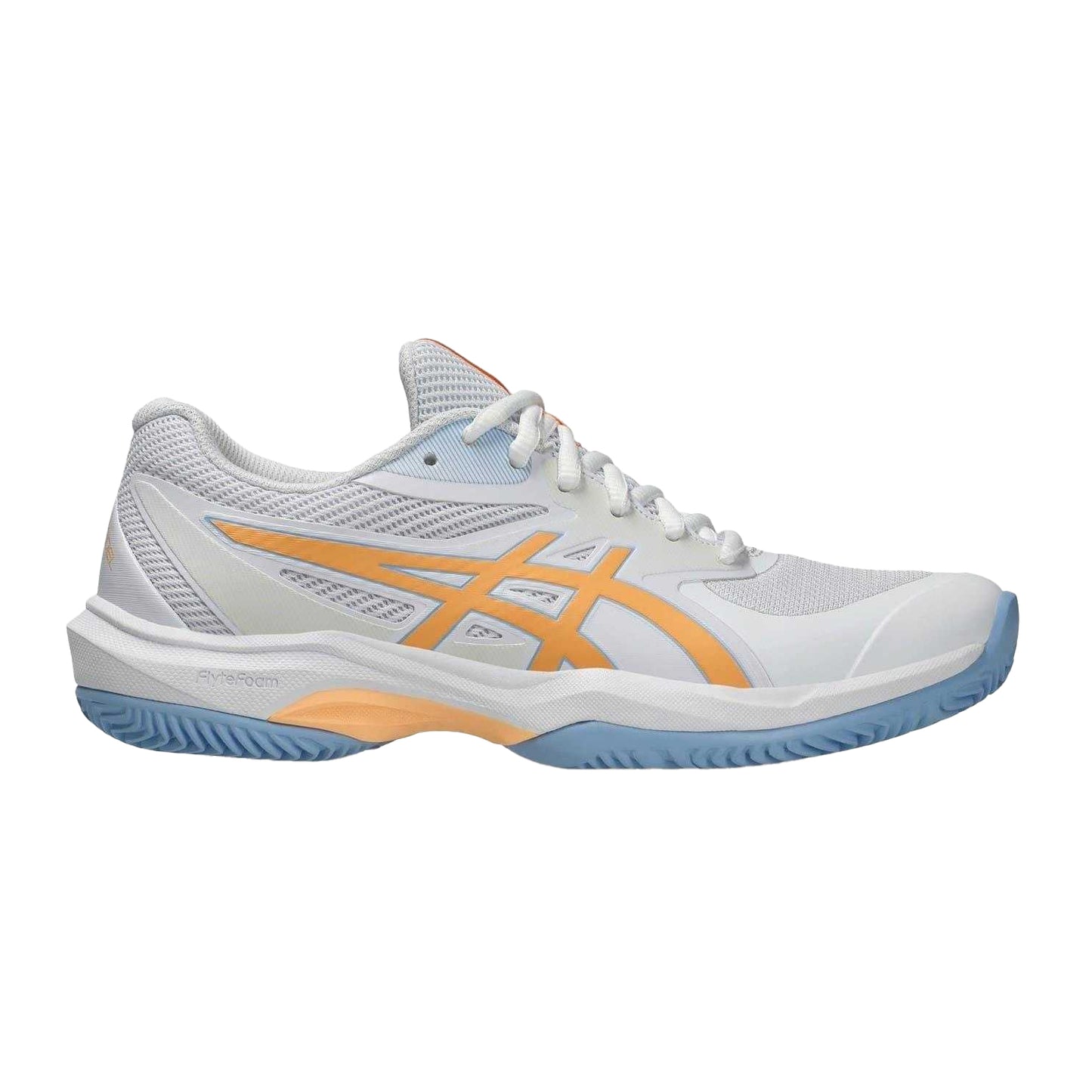White-Orange-Glow - Front - Asics Womens-Ladies Gel Game Trainers