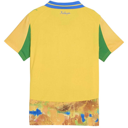 Yellow-Green - Back - Mamelodi Sundowns FC Childrens-Kids KidSuper 25-26 Puma Home Shirt