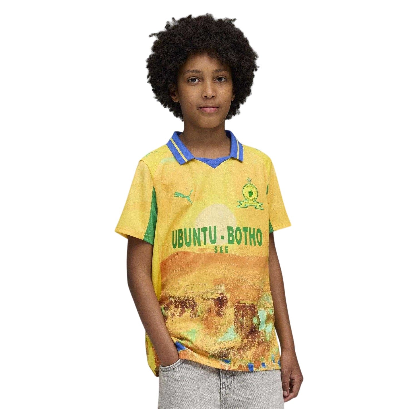 Yellow-Green - Lifestyle - Mamelodi Sundowns FC Childrens-Kids KidSuper 25-26 Puma Home Shirt
