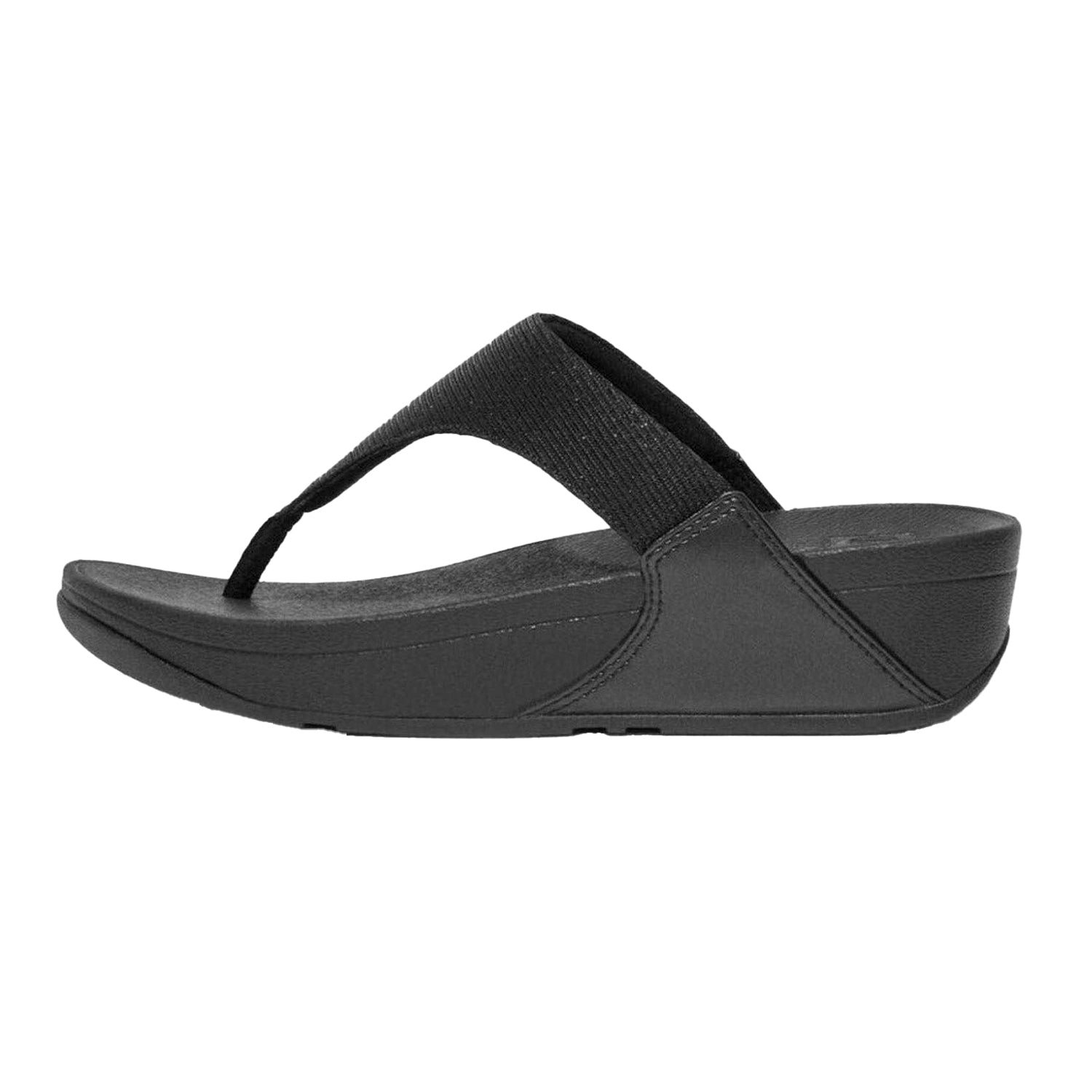 Black - Back - FitFlop Womens-Ladies Lulu Shimmerlux Platform Sandals