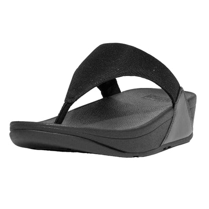 Black - Pack Shot - FitFlop Womens-Ladies Lulu Shimmerlux Platform Sandals