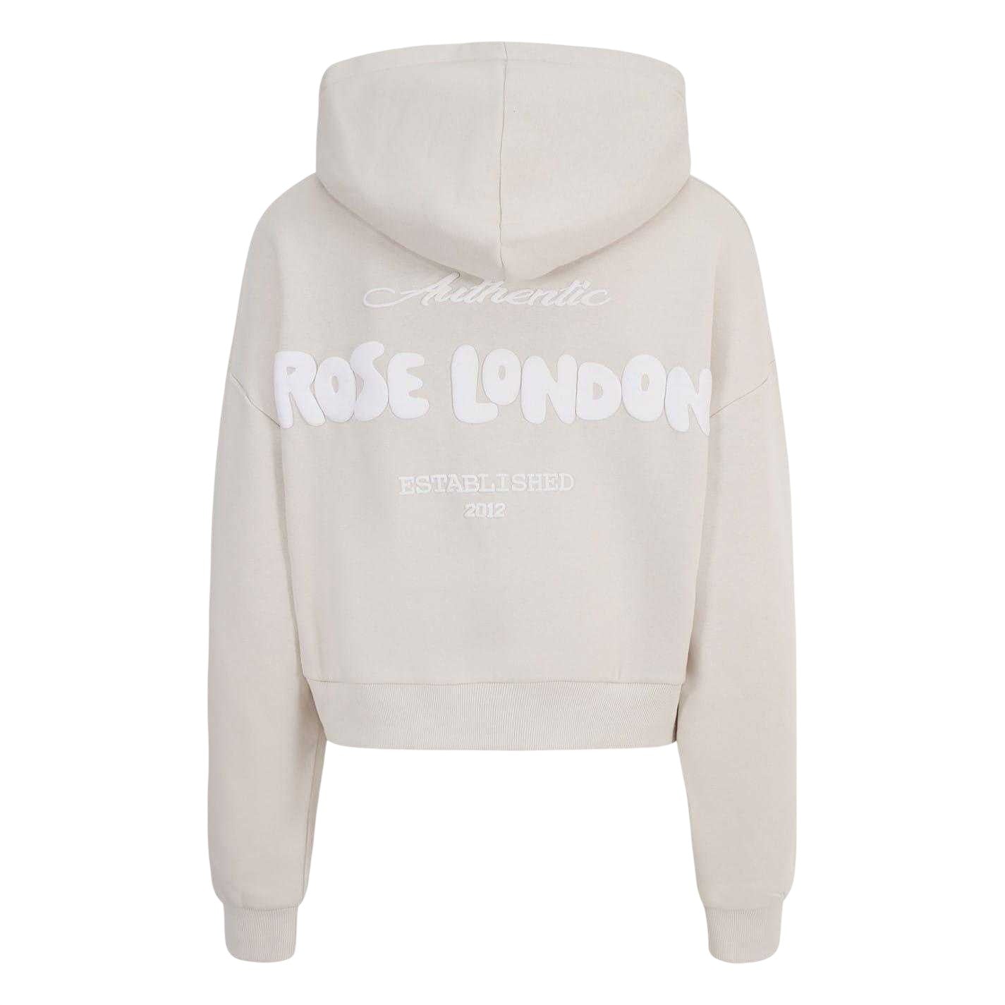 Summer Sand - Back - Rose London Womens-Ladies Graphic Print Crop Hoodie