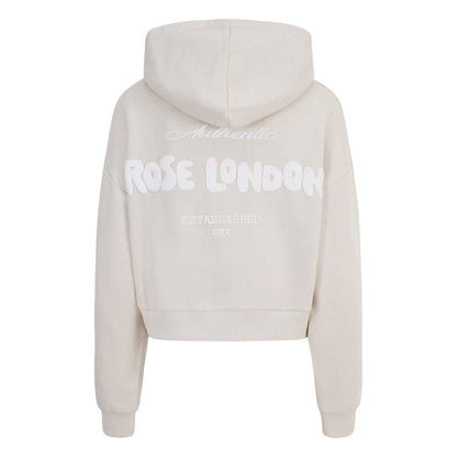 Summer Sand - Back - Rose London Womens-Ladies Graphic Print Crop Hoodie