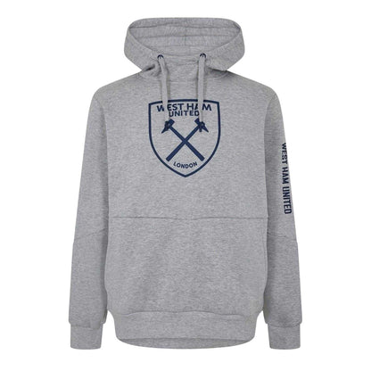 Grey - Front - Source Lab Mens West Ham United FC Hoodie
