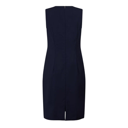 Blue - Back - Boss Womens-Ladies Dirulah Crew Neck Sleeveless Midi Dress