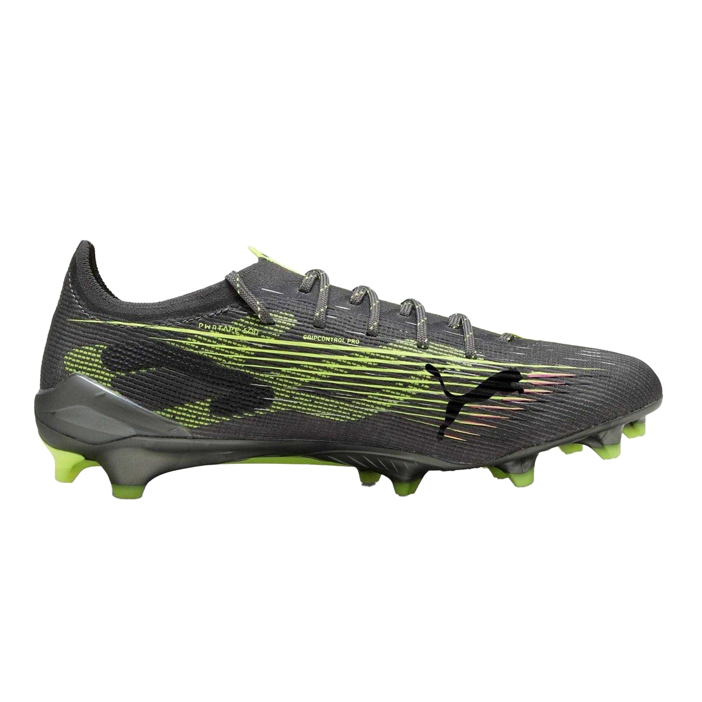 Silver-Yellow - Front - Puma Mens Ultra 5 Ultimate Firm Ground Football Boots
