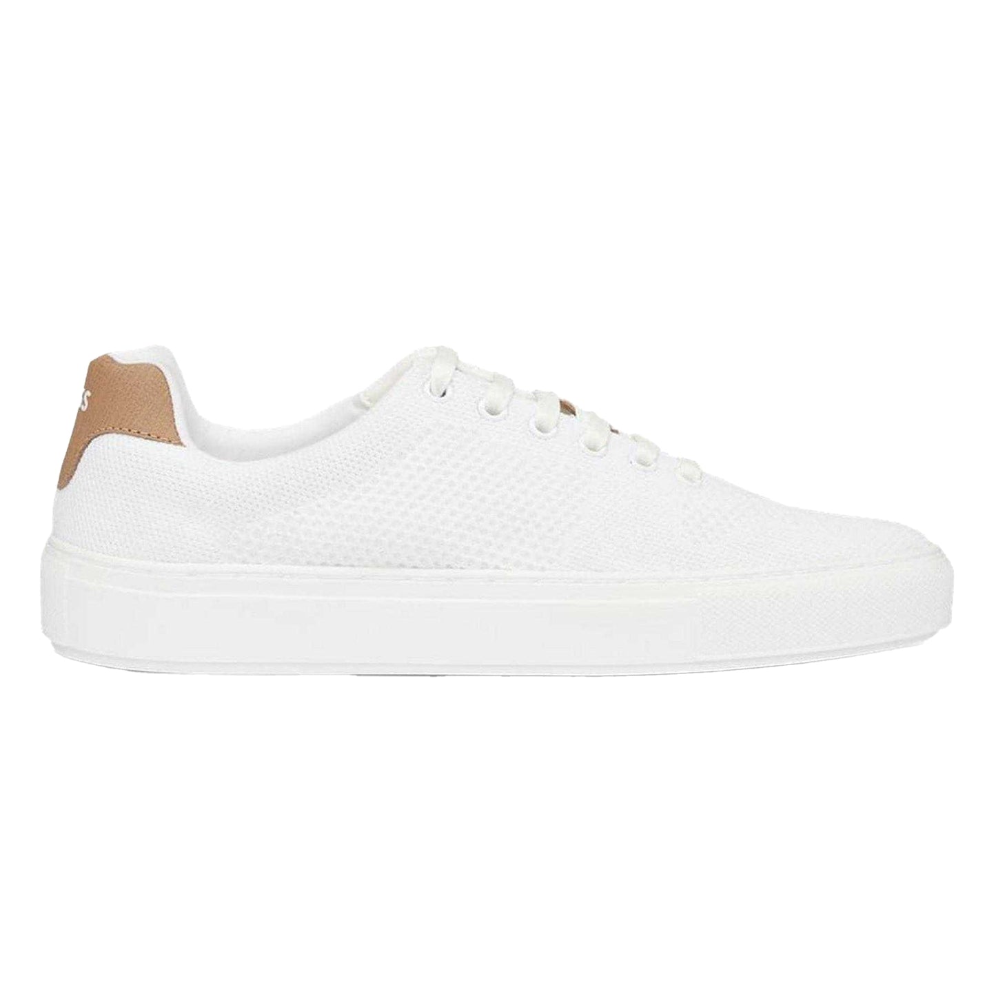 White - Front - Boss Womens-Ladies Katie Leather Trainers