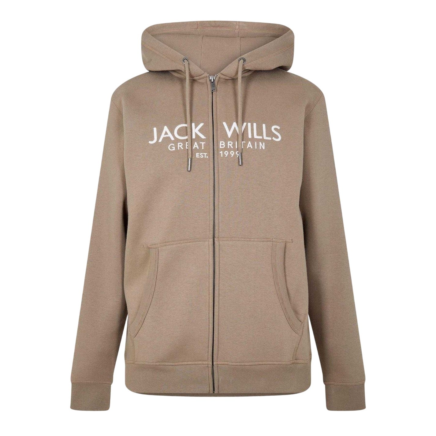 Slate - Front - Jack Wills Mens Pinebrook Graphic Full Zip Hoodie