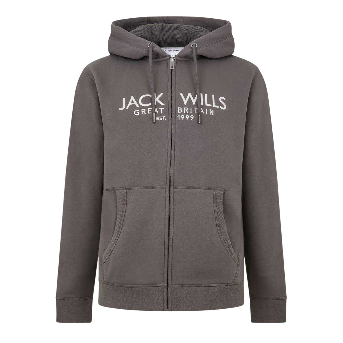 Fawn - Front - Jack Wills Mens Pinebrook Graphic Full Zip Hoodie