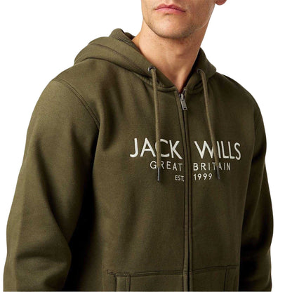 Leaf - Side - Jack Wills Mens Pinebrook Graphic Full Zip Hoodie