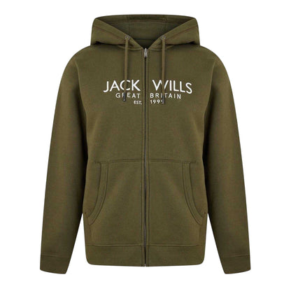 Leaf - Front - Jack Wills Mens Pinebrook Graphic Full Zip Hoodie