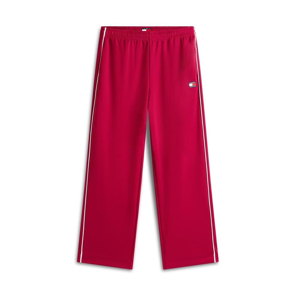 Red - Front - Tommy Jeans Womens-Ladies Archive Wide Leg Tracksuit Bottoms