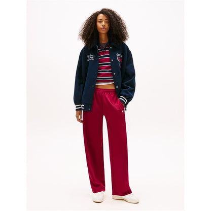 Red - Lifestyle - Tommy Jeans Womens-Ladies Archive Wide Leg Tracksuit Bottoms