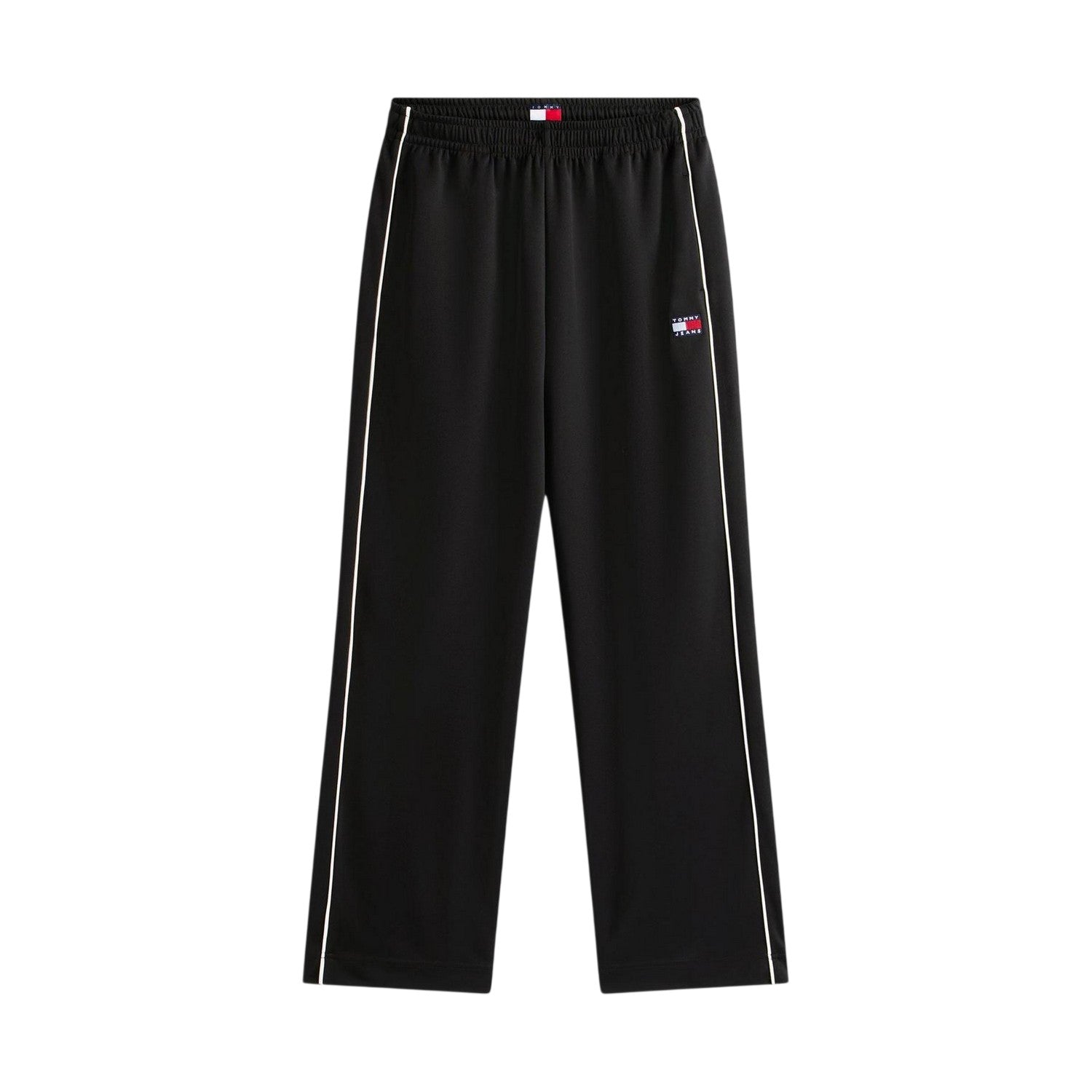 Black - Front - Tommy Jeans Womens-Ladies Archive Wide Leg Tracksuit Bottoms
