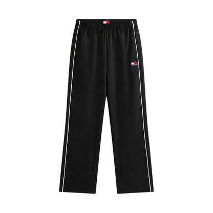 Black - Front - Tommy Jeans Womens-Ladies Archive Wide Leg Tracksuit Bottoms