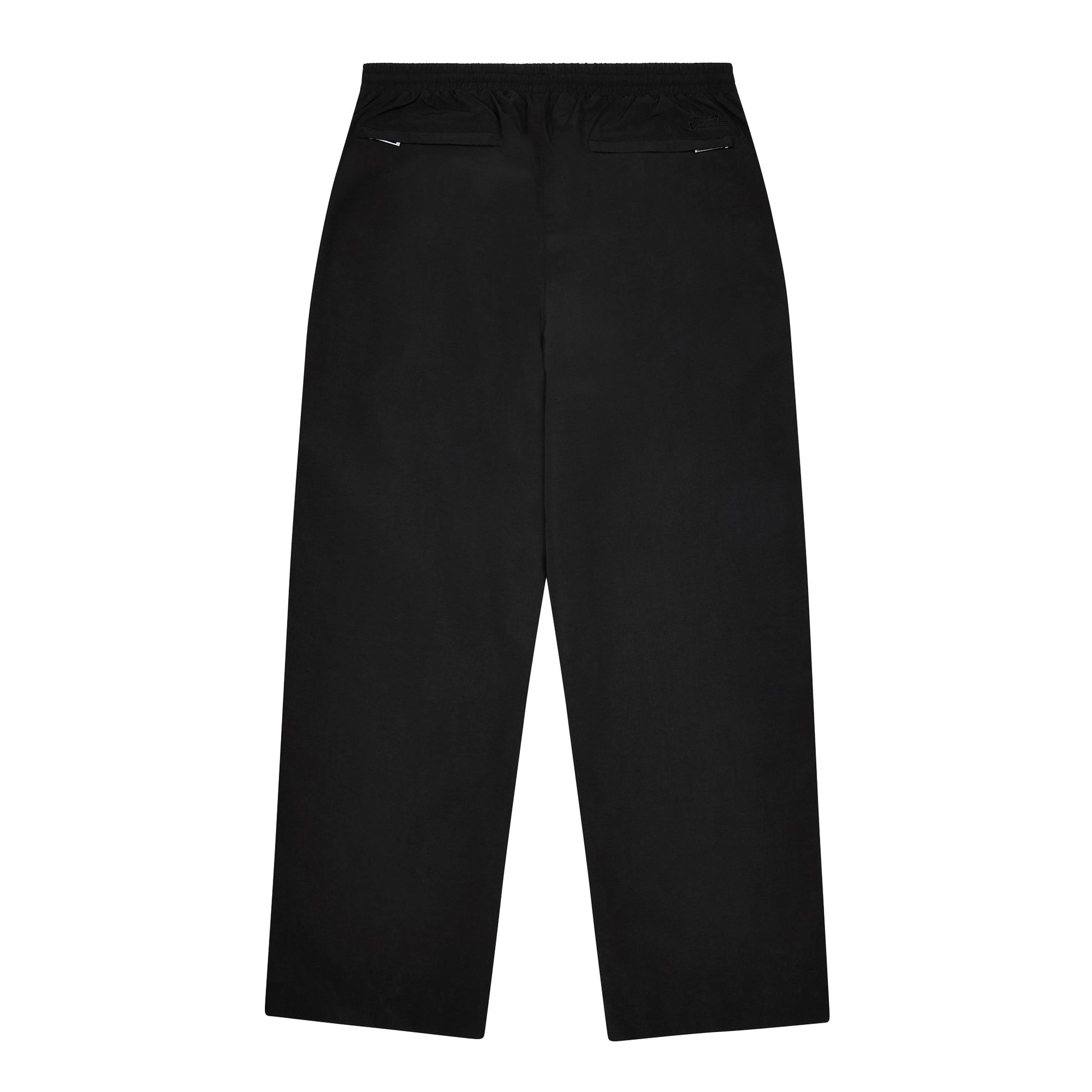 Black - Back - No Fear Mens Wide Leg Tracksuit Bottoms
