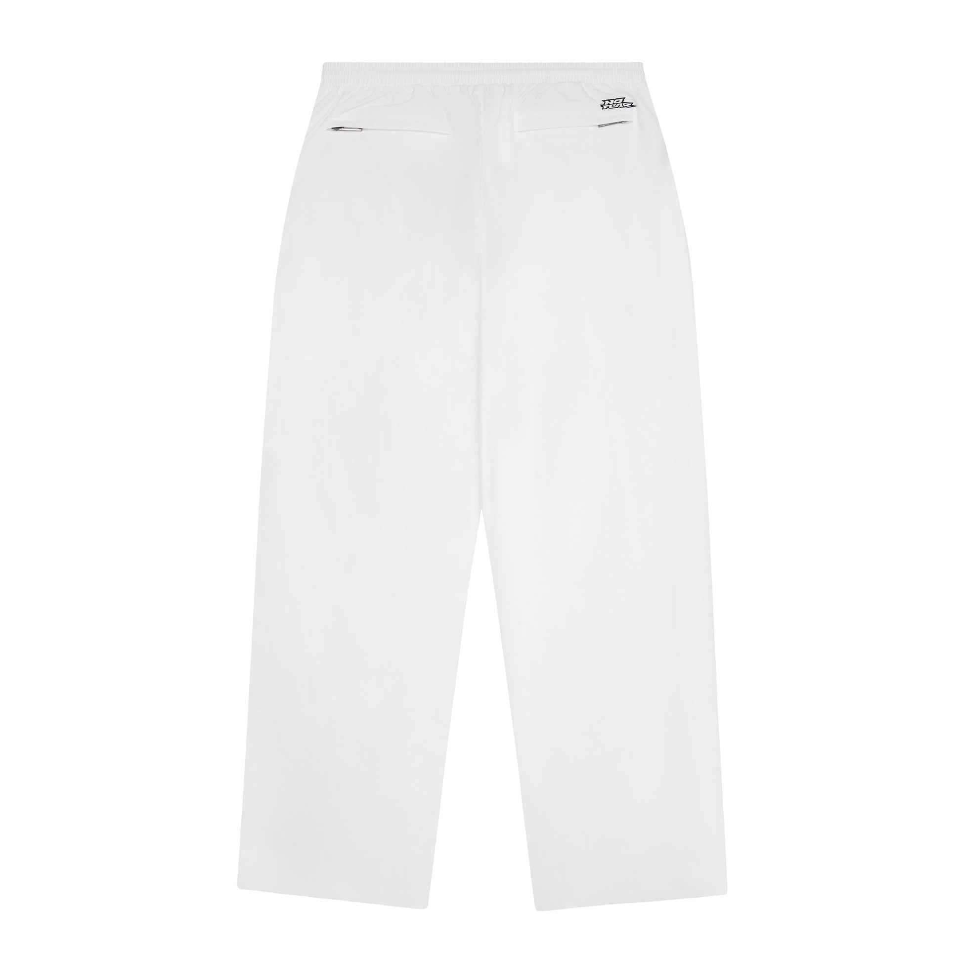 White - Back - No Fear Mens Wide Leg Tracksuit Bottoms