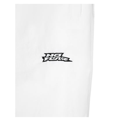 White - Side - No Fear Mens Wide Leg Tracksuit Bottoms