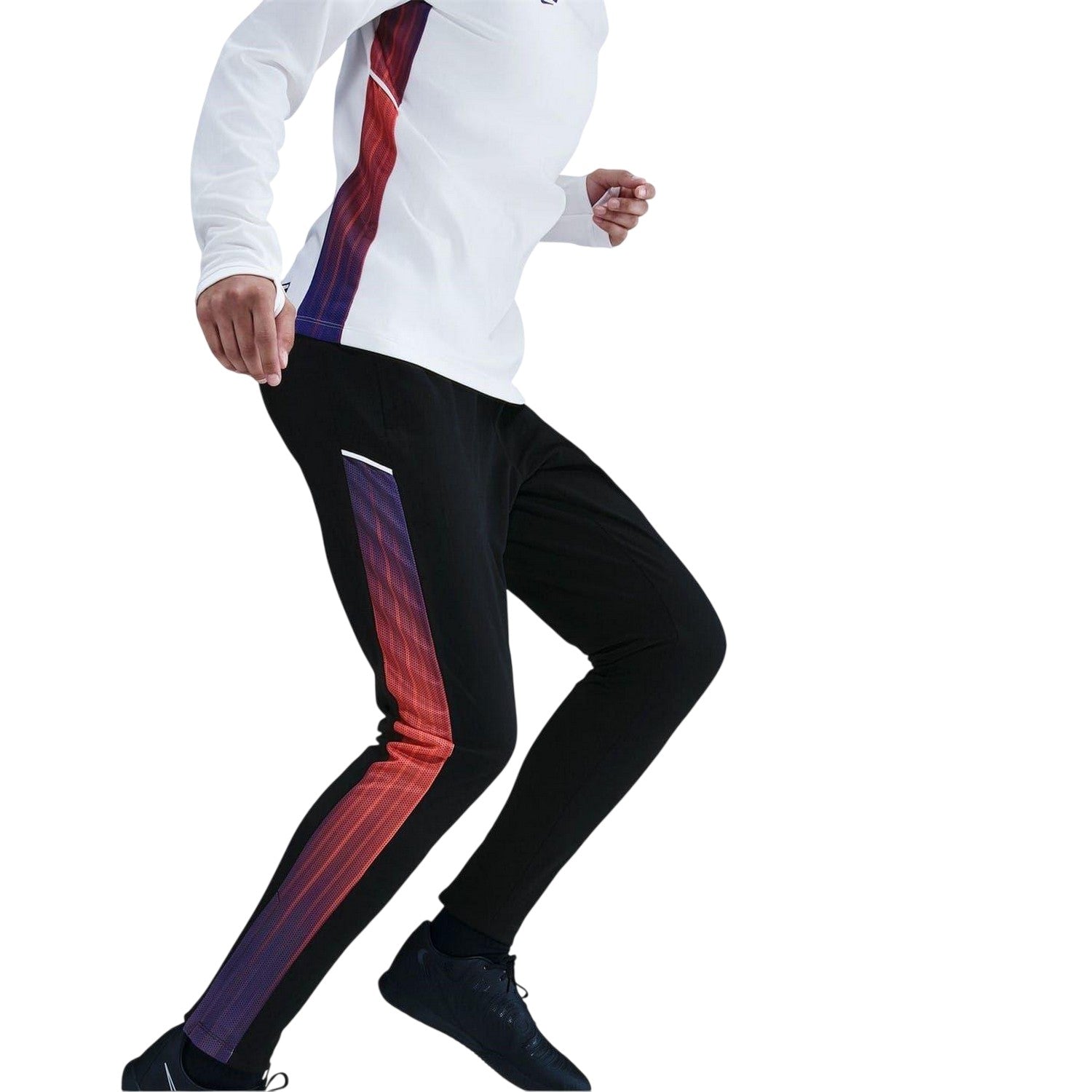 Black - Lifestyle - Nike Womens-Ladies Track Colour Block Tapered Jogging Bottoms