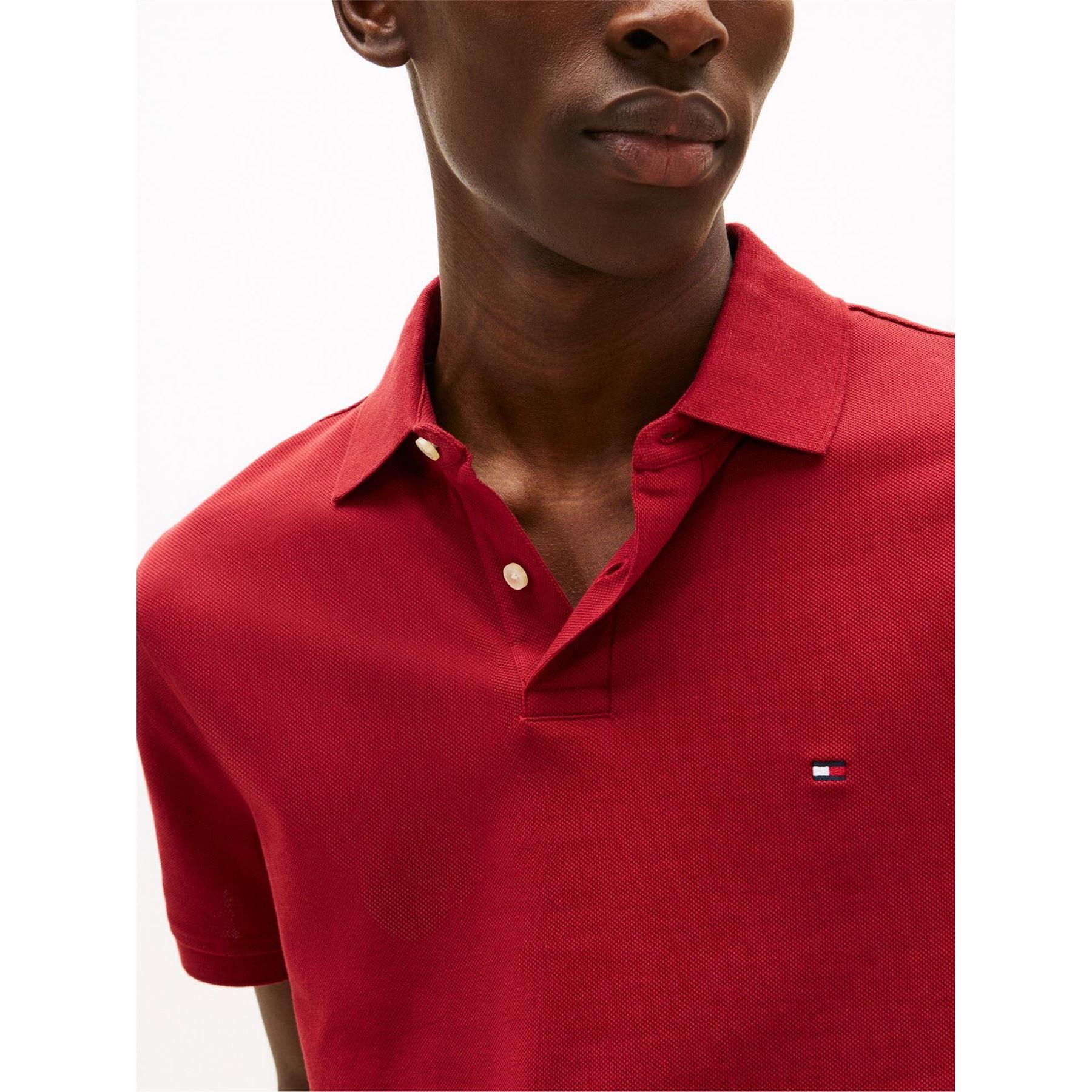 Red - Side - Tommy Hilfiger Mens 1985 Regular Polo Shirt