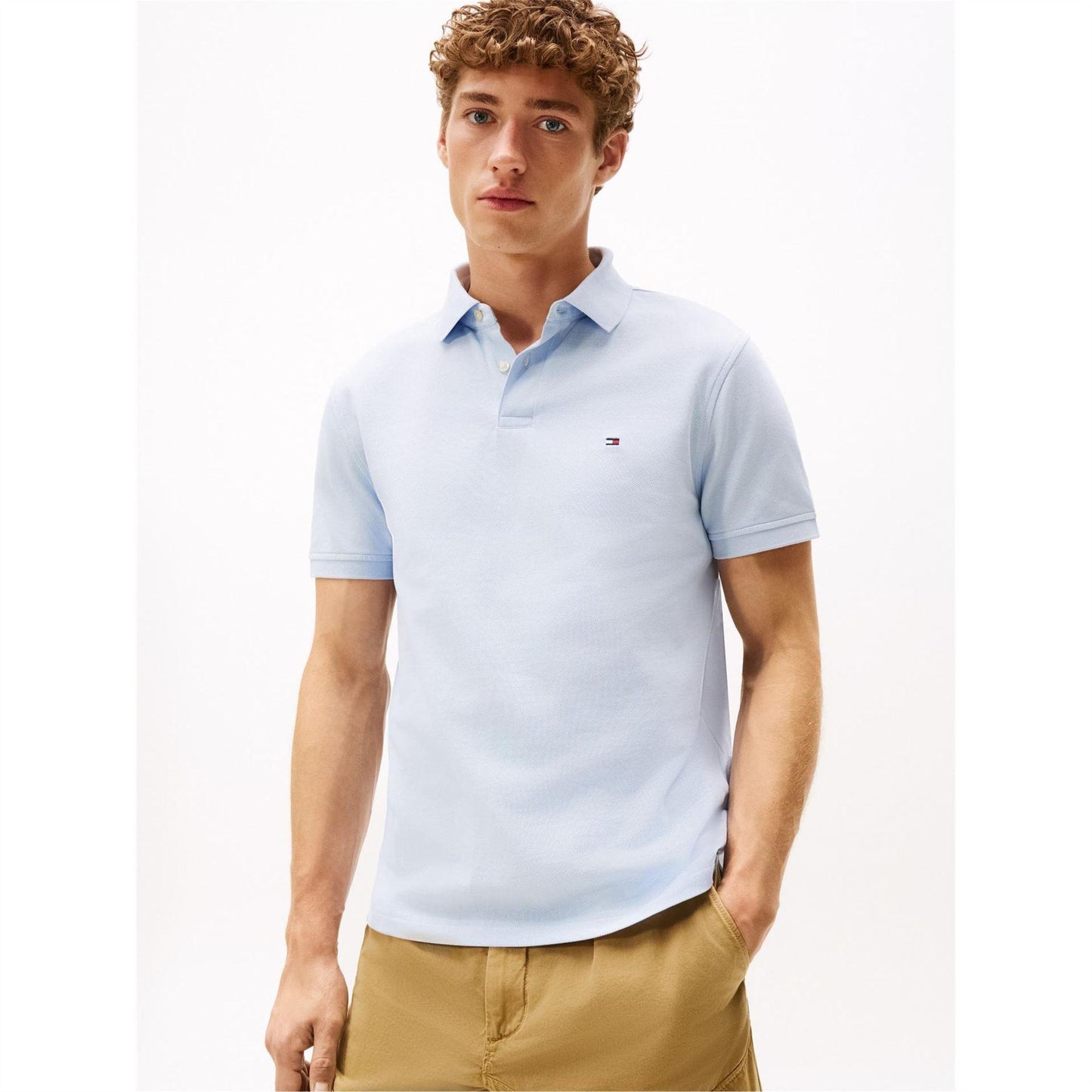 Breezy Blue - Back - Tommy Hilfiger Mens 1985 Regular Polo Shirt