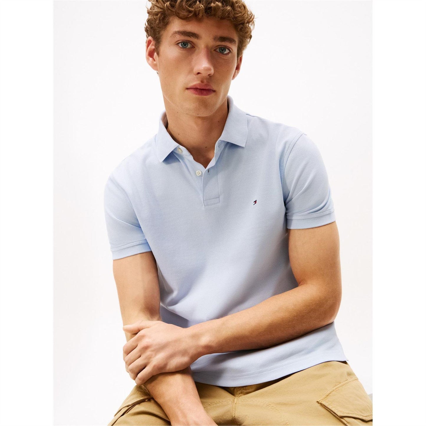 Breezy Blue - Side - Tommy Hilfiger Mens 1985 Regular Polo Shirt