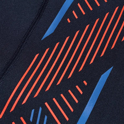 Navy-Orange - Side - Speedo Mens Stripe Textile Technical Jammer Shorts