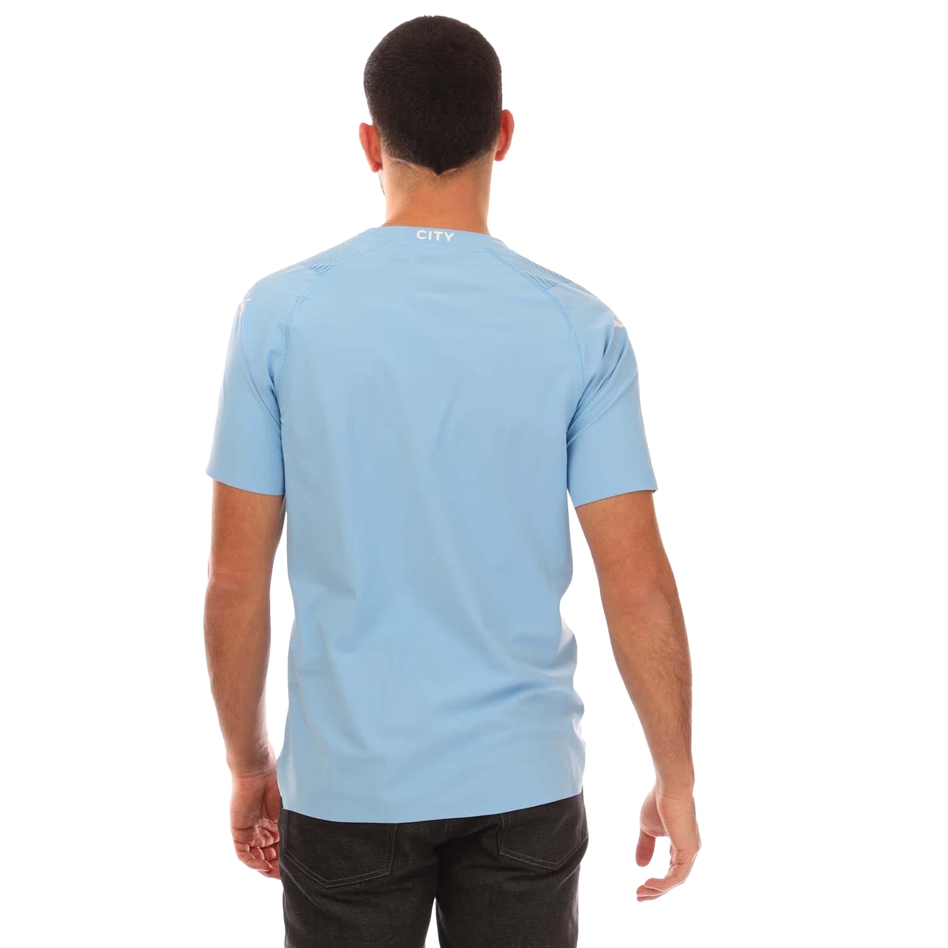 Light Blue - Back - Manchester City FC Mens 2023-24 Authentic Home Jersey
