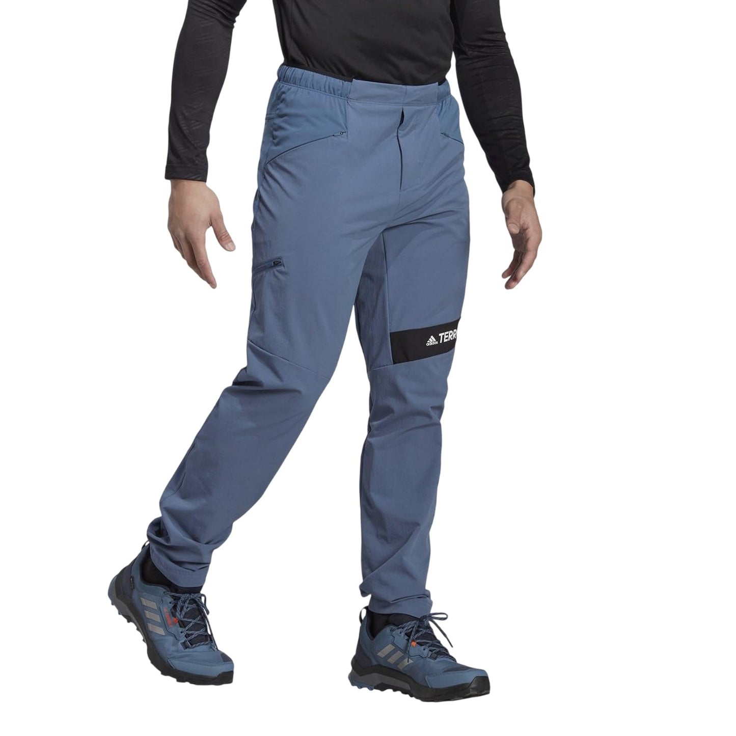 Blue - Side - Adidas Womens-Ladies Terrex Hiking Tracksuit Bottoms