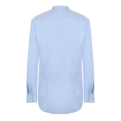 Pastel Blue - Back - Hugo Boss Mens Kaleb Mock Neck Long-Sleeved Shirt