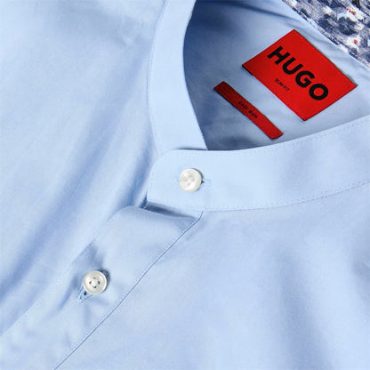 Pastel Blue - Side - Hugo Boss Mens Kaleb Mock Neck Long-Sleeved Shirt