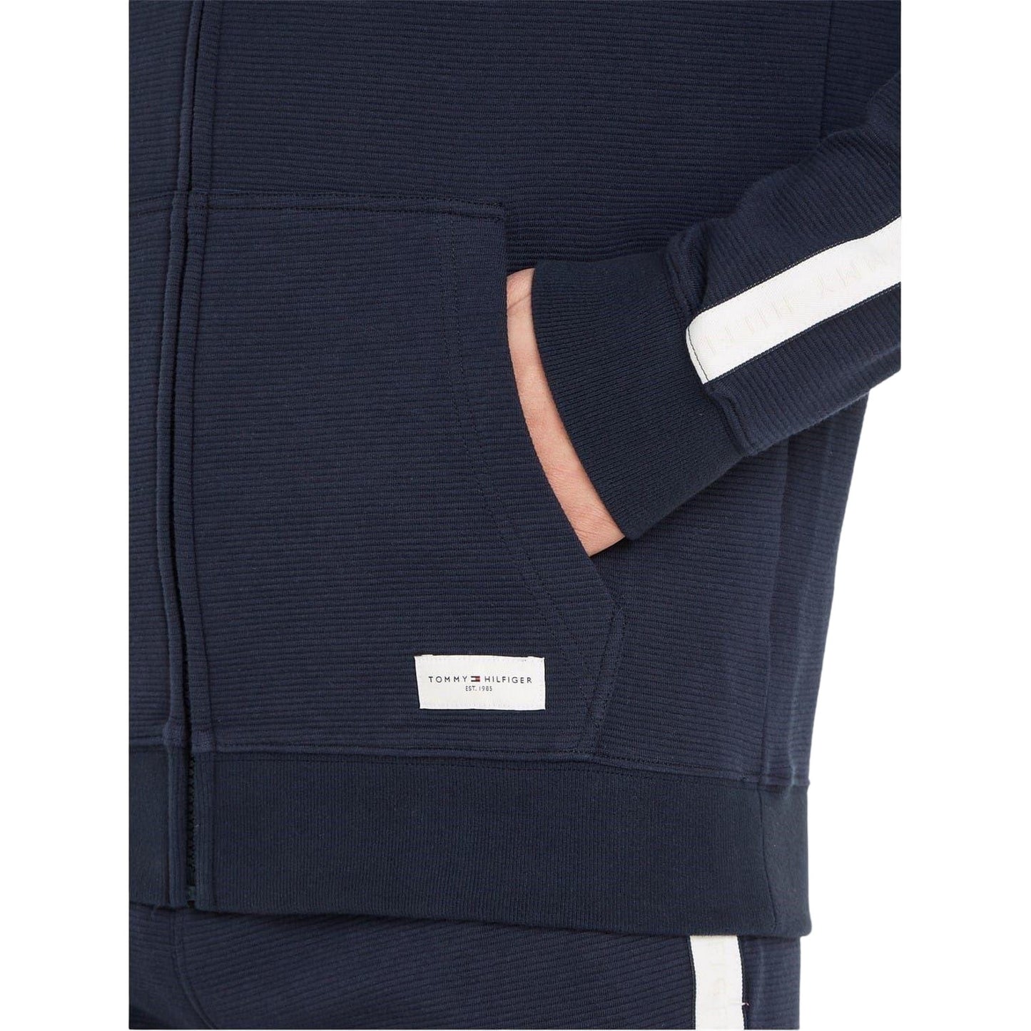 Desert Sky - Side - Tommy Hilfiger Mens Long-Sleeved Full Zip Hoodie