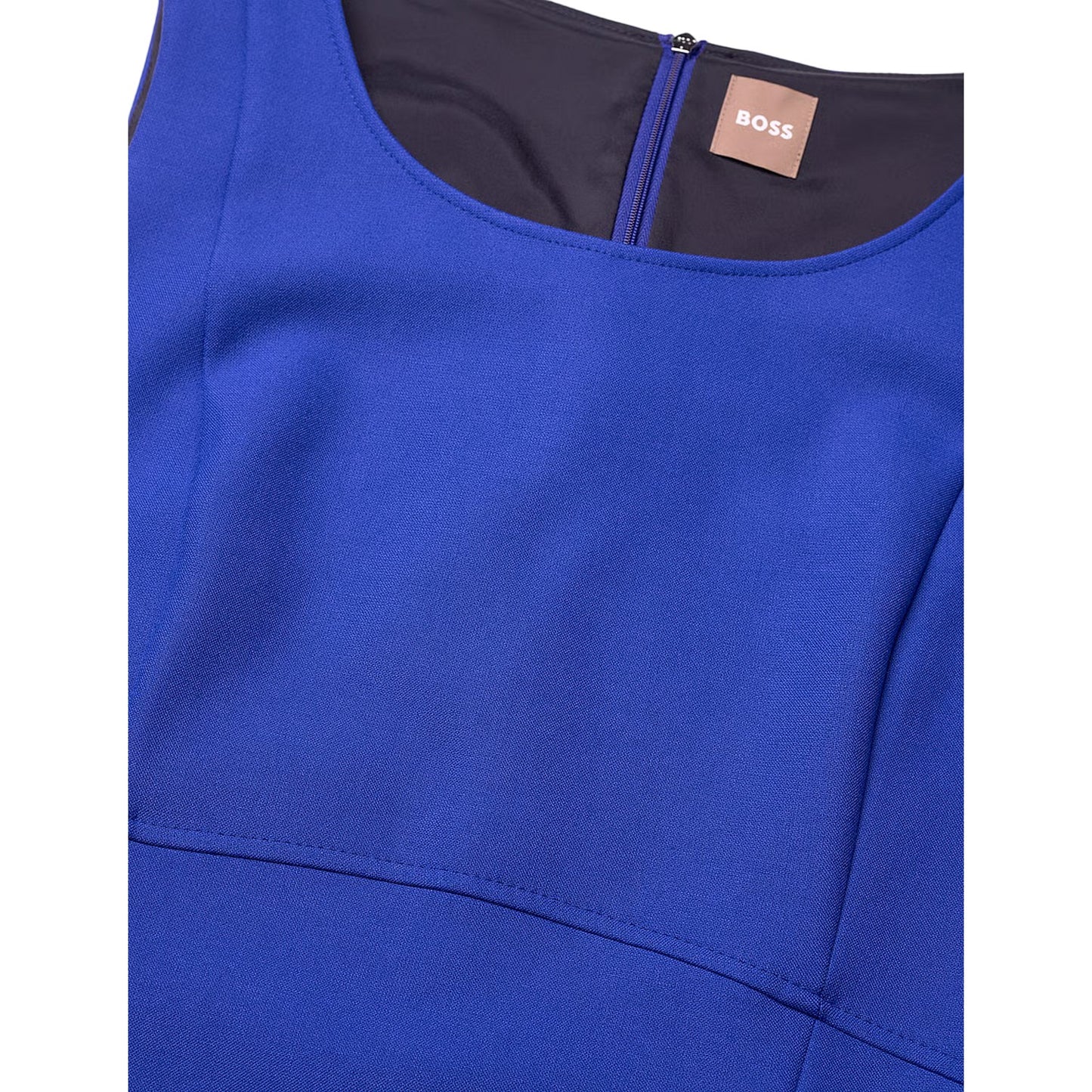 Bright Blue - Side - Boss Womens-Ladies Demboka Scoop Neck Sleeveless Midi Dress