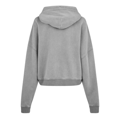 Washed Grey - Back - Jack Wills Womens-Ladies Washed Ribbed Cuff Sweat Jacket