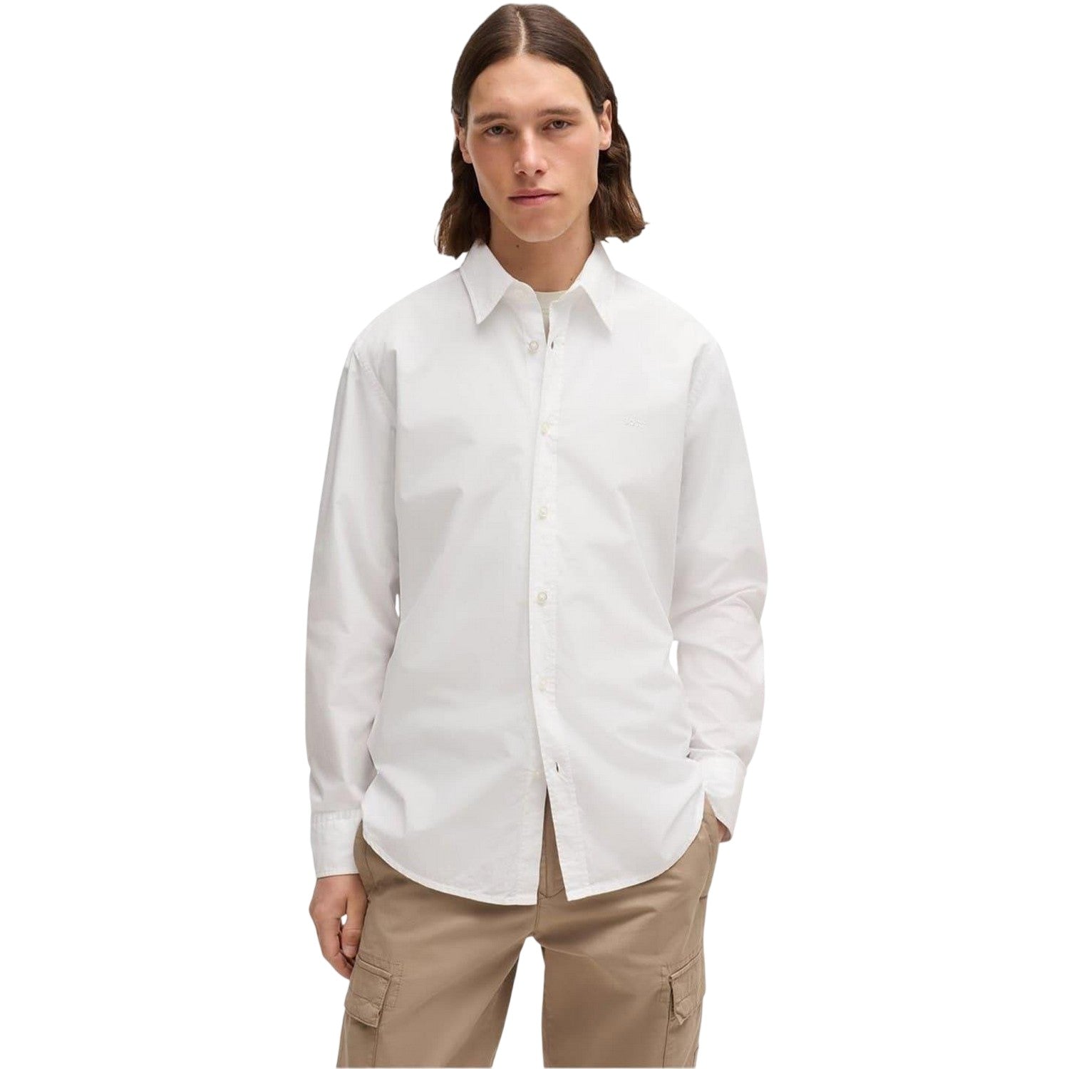 White - Pack Shot - Boss Mens Relegant 6 M Long-Sleeved Shirt