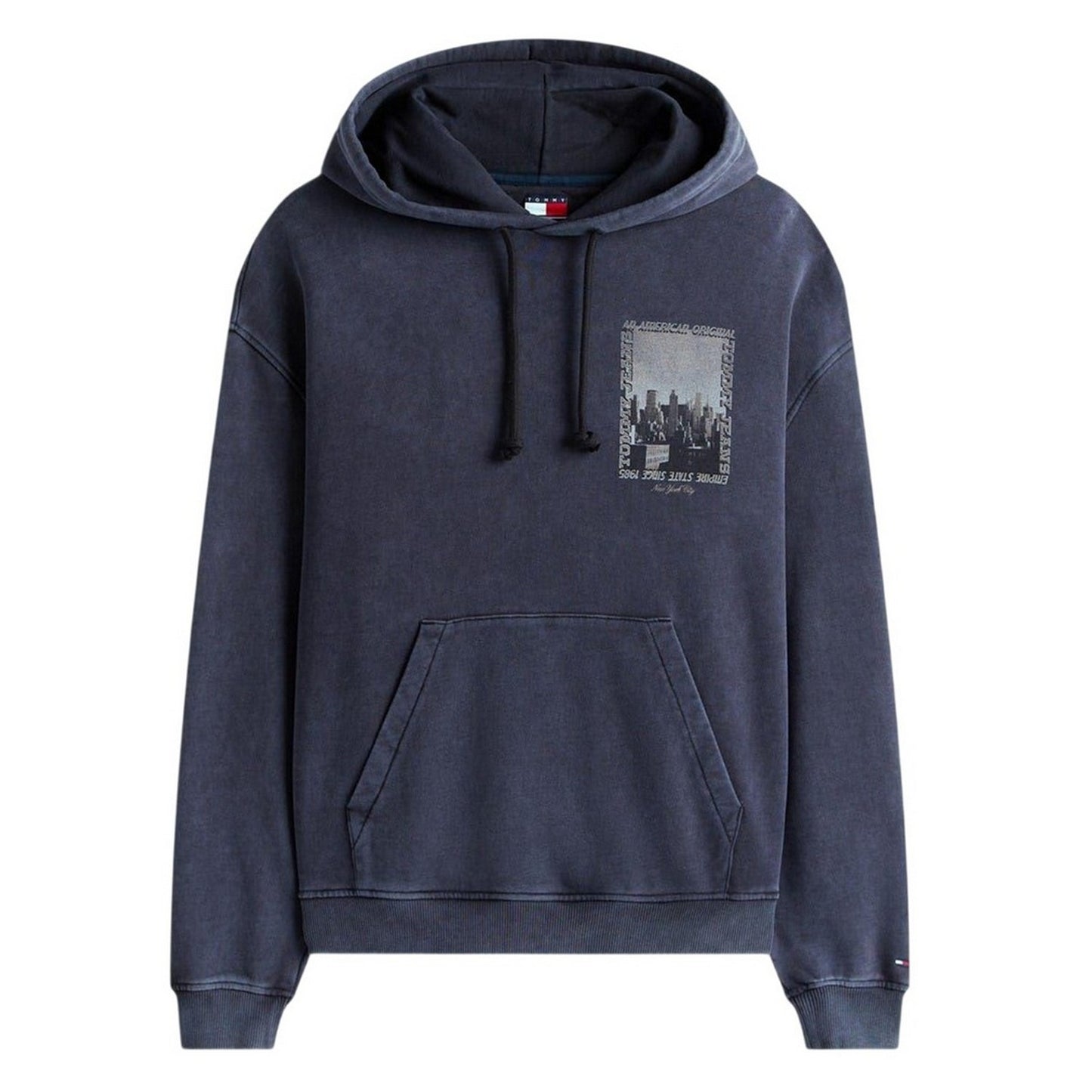 Black - Front - Tommy Jeans Mens Graphic Print Hoodie