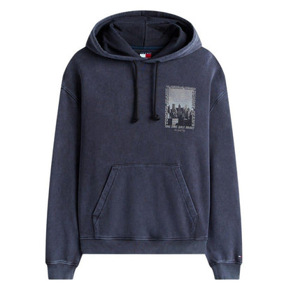 Black - Front - Tommy Jeans Mens Graphic Print Hoodie