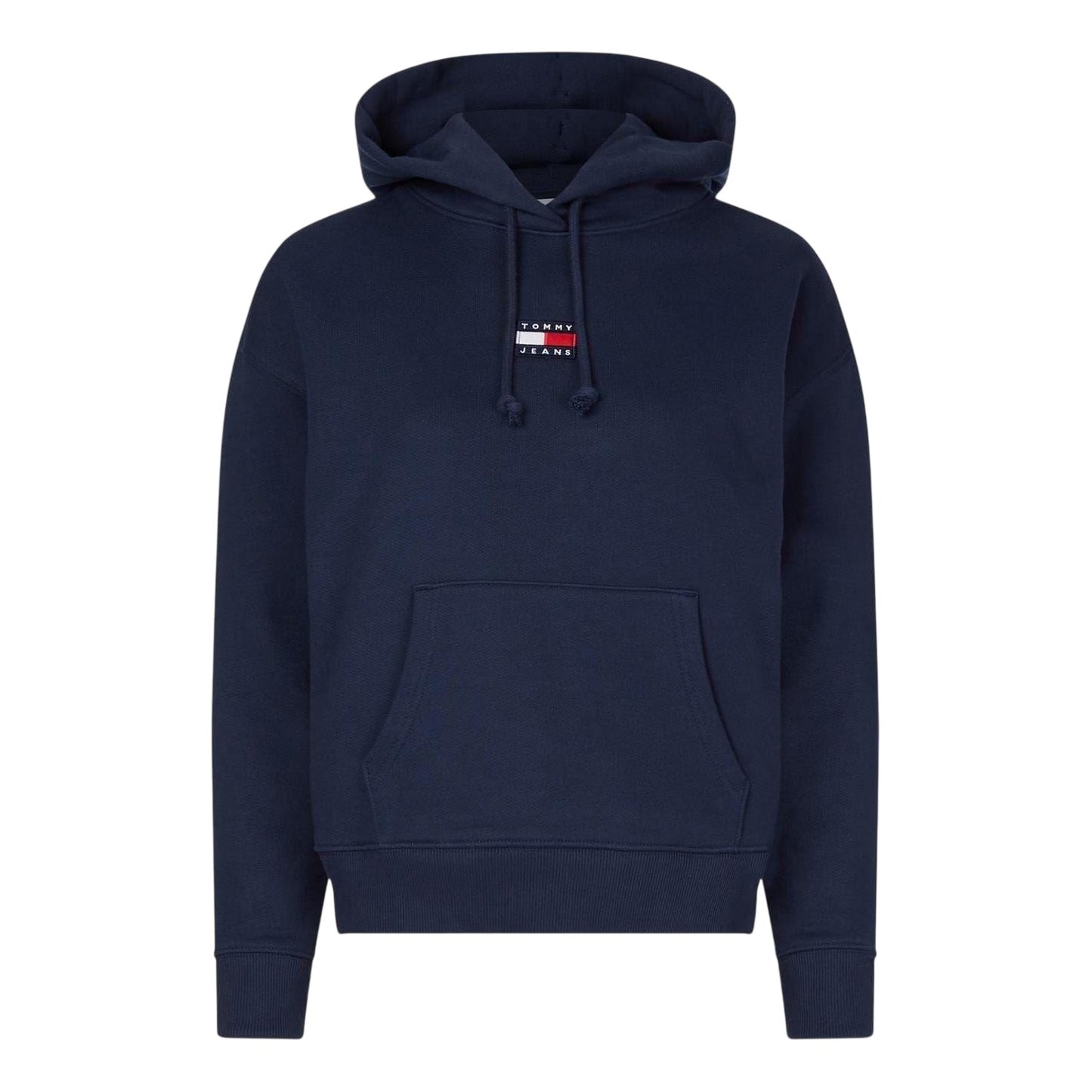 Twilight Blue - Front - Tommy Jeans Womens-Ladies Badge Relaxed Fit Hoodie